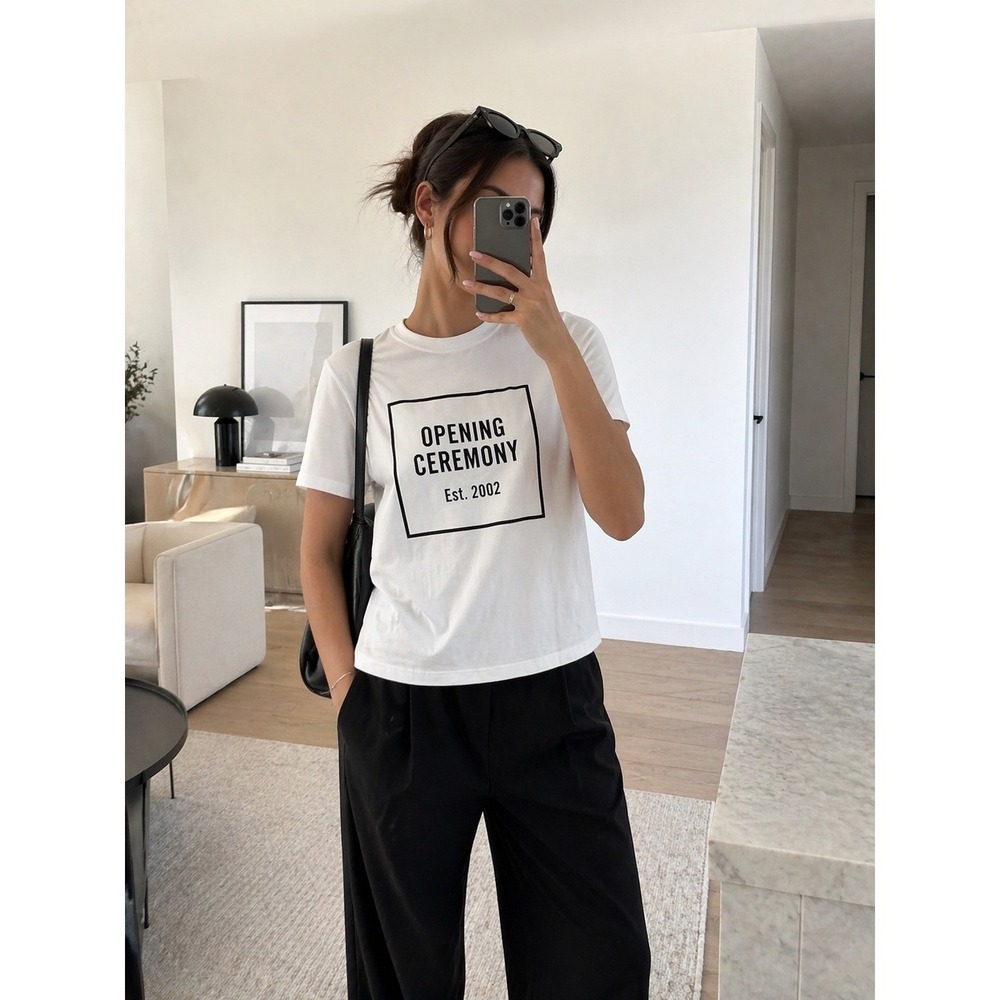 Opening Ceremony White Box Logo Graphic T-Shirt XS Made in Italy NWT
